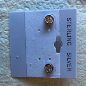 Rose gold plating over sterling silver stud earrings